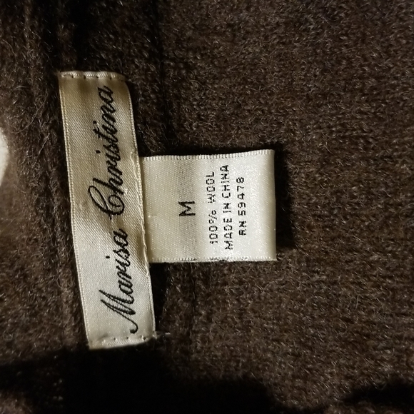 Marisa Christina Sweater Cardigan Womens Size Medium Brown Wool Y2K Fall - Picture 9 of 9